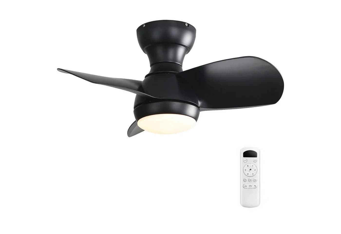 Sofucor Deckenventilator mit LED-Licht & Fernbedienung Schwarz - Bild 3