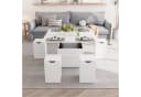 VOWNER Couchtisch Höhenverstellbarer 4-in-1 Mehrzweckcouchtisch 4 Stühle Weiß Bild 2