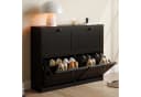 VOWNER Schuhschrank mit 4 Klappen Schwarz Flip-Design Bild 2