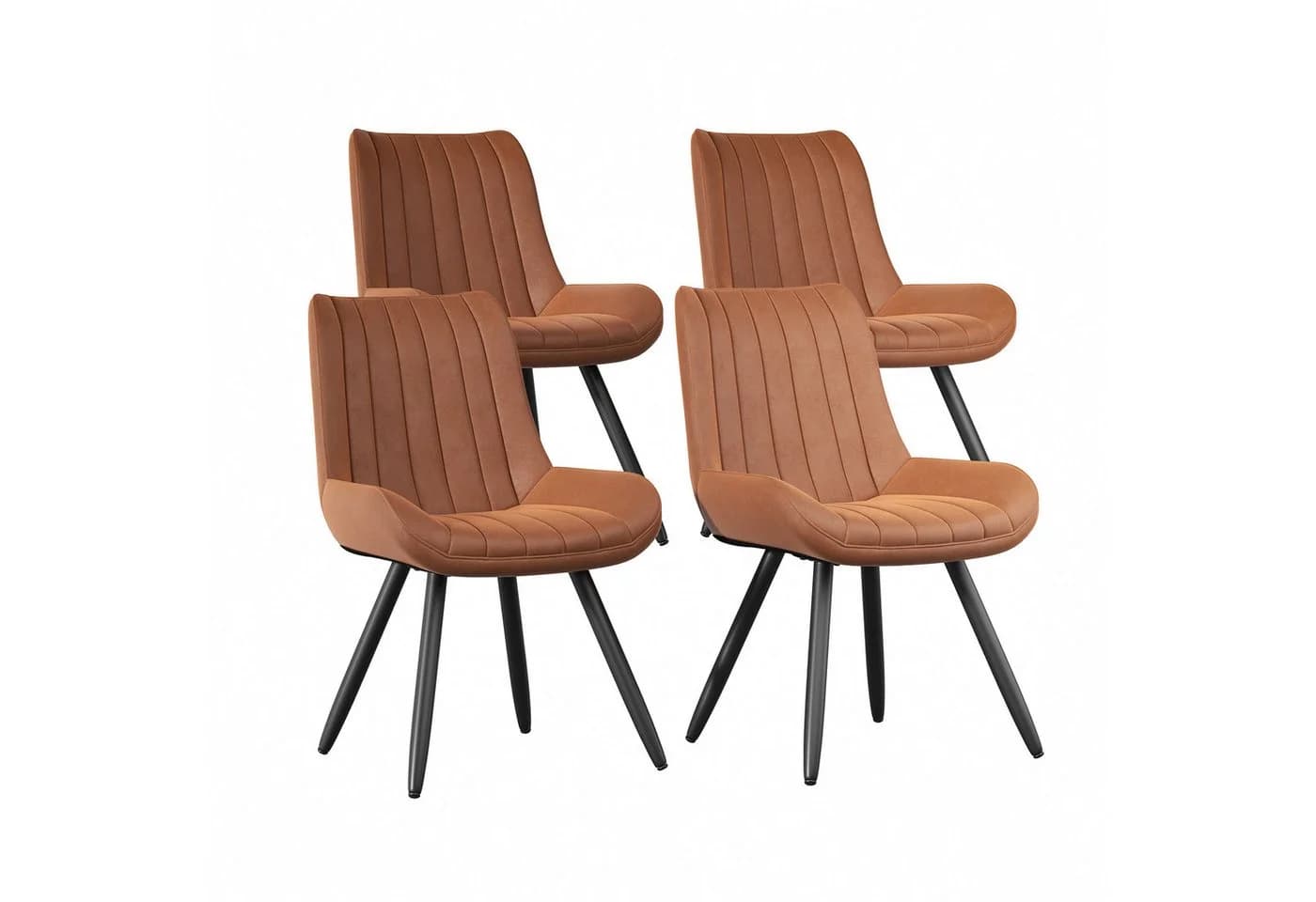 HawthyHome Esszimmerstuhl-Set 4er Beige Ergonomisch Metallbeine - Bild 2