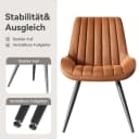 HawthyHome Esszimmerstuhl-Set 4er Beige Ergonomisch Metallbeine Bild 4