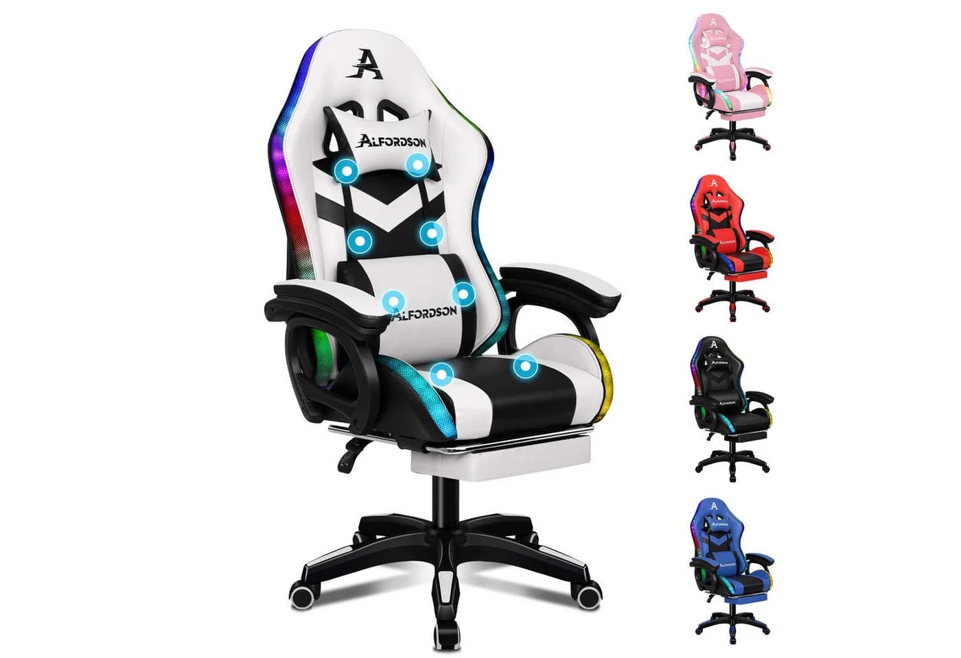 ALFORDSON Gaming-Stuhl Ergonomisch Weiß - Bild 2