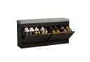 VOWNER Schuhschrank 2 Klappen Sitzbank Schwarz 106x32x52 cm Bild 2