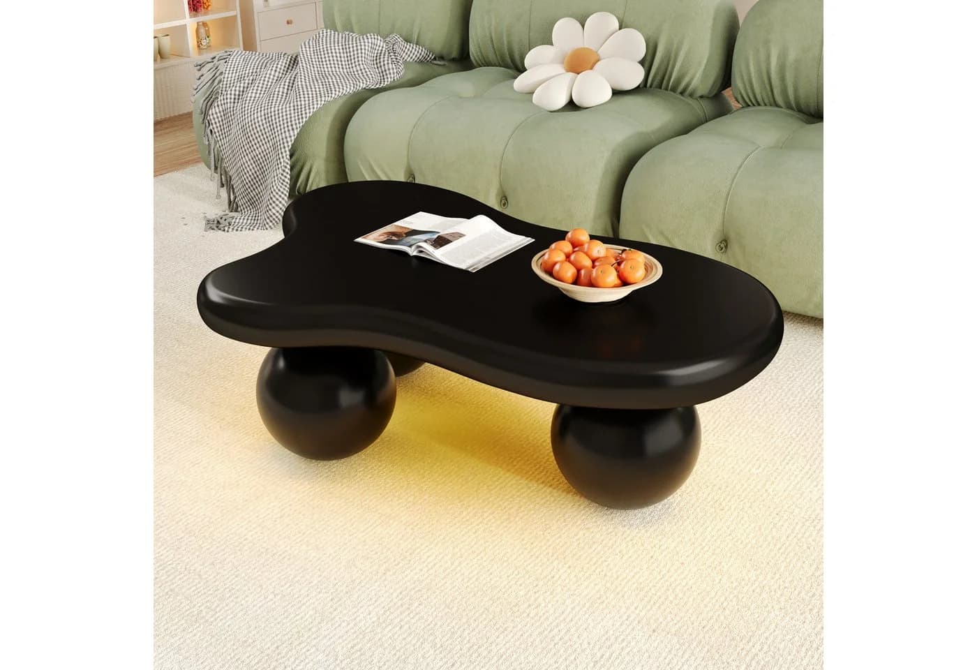 Ulife Couchtisch Wohnzimmertisch Wolkenform LED-Beleuchtung 16 Farben Schwarz - Bild 4