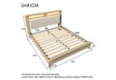 Ulife Holzbett Doppelbett mit Stauraum-Kopfteil und LED-Beleuchtung Beige Bild 1