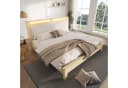 Ulife Holzbett Doppelbett mit Stauraum-Kopfteil und LED-Beleuchtung Beige Bild 2