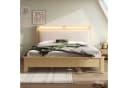 Ulife Holzbett Doppelbett mit Stauraum-Kopfteil und LED-Beleuchtung Beige Bild 3