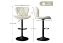 HawthyHome Barhocker 2er Set Höhenverstellbar Grau Kunstleder Bild 1