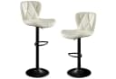 HawthyHome Barhocker 2er Set Höhenverstellbar Grau Kunstleder Bild 2