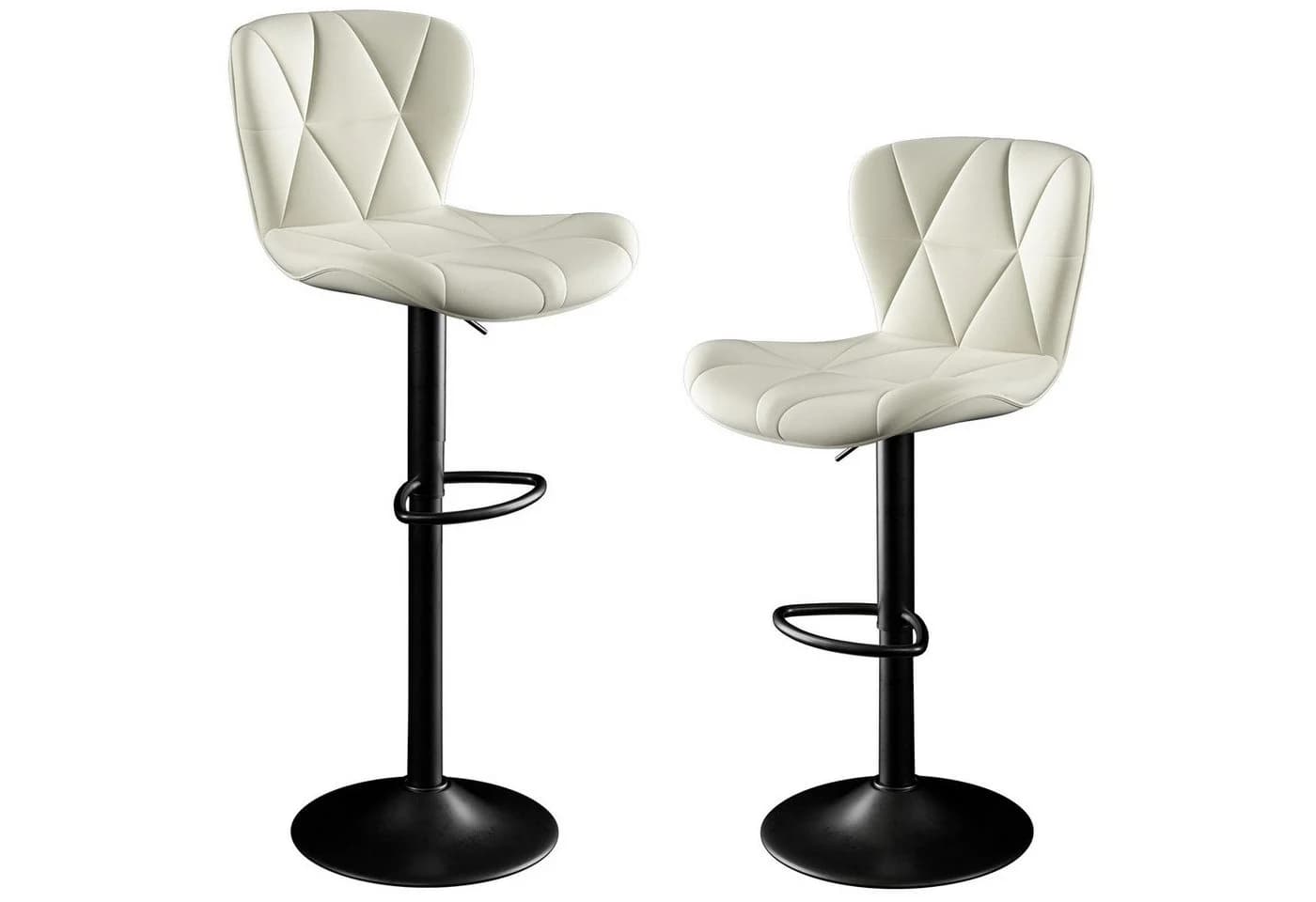 HawthyHome Barhocker 2er Set Höhenverstellbar Grau Kunstleder - Bild 2