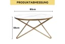 HOLTICO Runder Couchtisch mit Marmormuster Glas Metall Bild 1