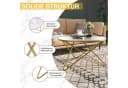 HOLTICO Runder Couchtisch mit Marmormuster Glas Metall Bild 5