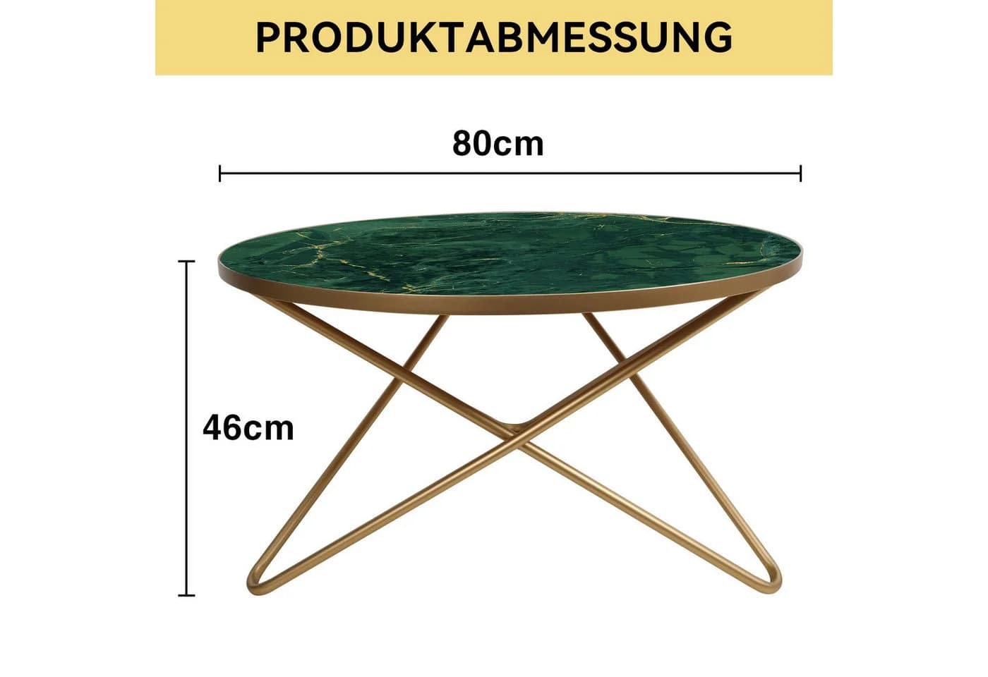 HOLTICO Couchtisch Rund 80 cm Pflanzentisch Outdoor Marmormuster