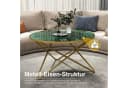 HOLTICO Couchtisch Rund 80 cm Pflanzentisch Outdoor Marmormuster Bild 4