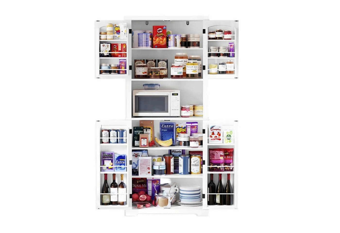 HOLTICO Hochschrank Küchenschrank mit Arbeitsplatte, Buffetschrank, Esszimmerschrank 183cm - Bild 3