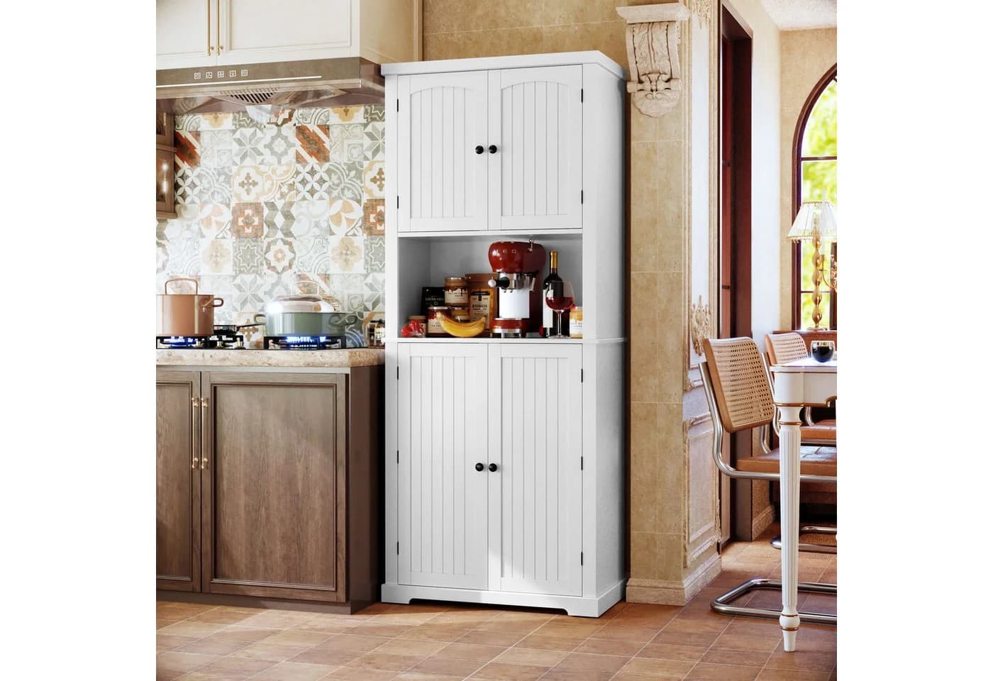 HOLTICO Hochschrank Küchenschrank mit Arbeitsplatte, Buffetschrank, Esszimmerschrank 183cm - Bild 4