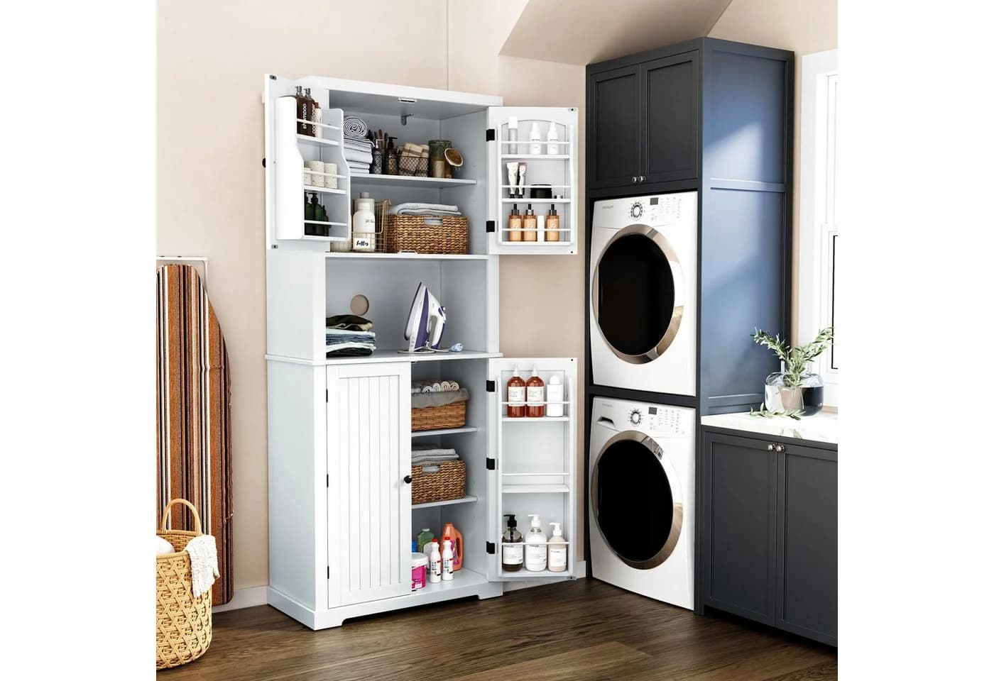 HOLTICO Hochschrank Küchenschrank mit Arbeitsplatte, Buffetschrank, Esszimmerschrank 183cm - Bild 5