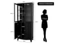 HOLTICO Hochschrank 183 cm Klassischer Glasküchenschrank mit 4 Glastüren Bild 1
