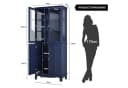 HOLTICO Hochschrank 183 cm Glasküchenschrank 4 Türen Blau Bild 1