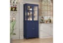HOLTICO Hochschrank 183 cm Glasküchenschrank 4 Türen Blau Bild 2