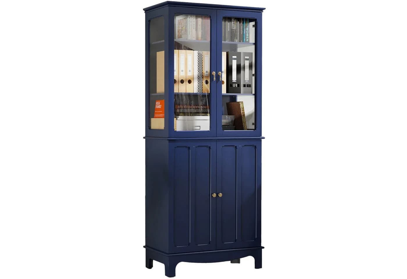 HOLTICO Hochschrank 183 cm Glasküchenschrank 4 Türen Blau - Bild 3