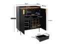 HOLTICO Weinschrank Multifunktionaler Bar-Schrank mit 9 Flaschenregalen, 6 Glas-Halterungen, Schublade & Regalen Bild 1
