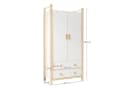 Ulife Kleiderschrank 2-türiger Garderobe mit Kleiderstange und 2 Schubladen Bild 1