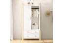 Ulife Kleiderschrank 2-türiger Garderobe mit Kleiderstange und 2 Schubladen Bild 2