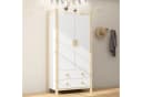 Ulife Kleiderschrank 2-türiger Garderobe mit Kleiderstange und 2 Schubladen Bild 4