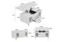 VOWNER Couchtisch Höhenverstellbar 3-in-1 Weiß Bild 1