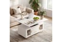 VOWNER Couchtisch Höhenverstellbar 3-in-1 Weiß Bild 2