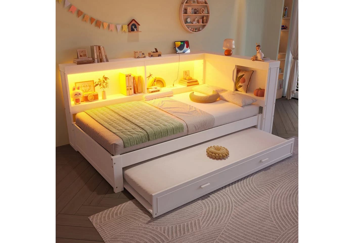 Ulife Daybett mit ausziehbarem Bett LED Weiß - Bild 2