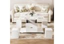 VOWNER Couchtisch 3-in-1 Multifunktions-Couchtisch mit Schublade & 4 Hockern Bild 2