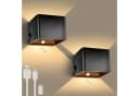 GeyouLux Wandleuchte Schwarz 3000mAh Akku Bewegungsmelder LED Warmlicht Bild 2