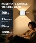 GeyouLux Wandleuchte mit Akku & Bewegungsmelder, 5W 3000K LED, Schwarz/Weiß Bild 1