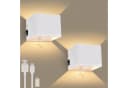 GeyouLux Wandleuchte mit Akku & Bewegungsmelder, 5W 3000K LED, Schwarz/Weiß Bild 2