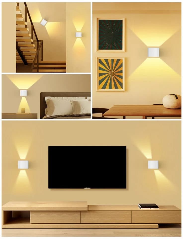 GeyouLux Wandleuchte 5000mAh Aufladbar Schwarz/Weiß LED-Lampe mit Bewegungsmelder - Bild 3
