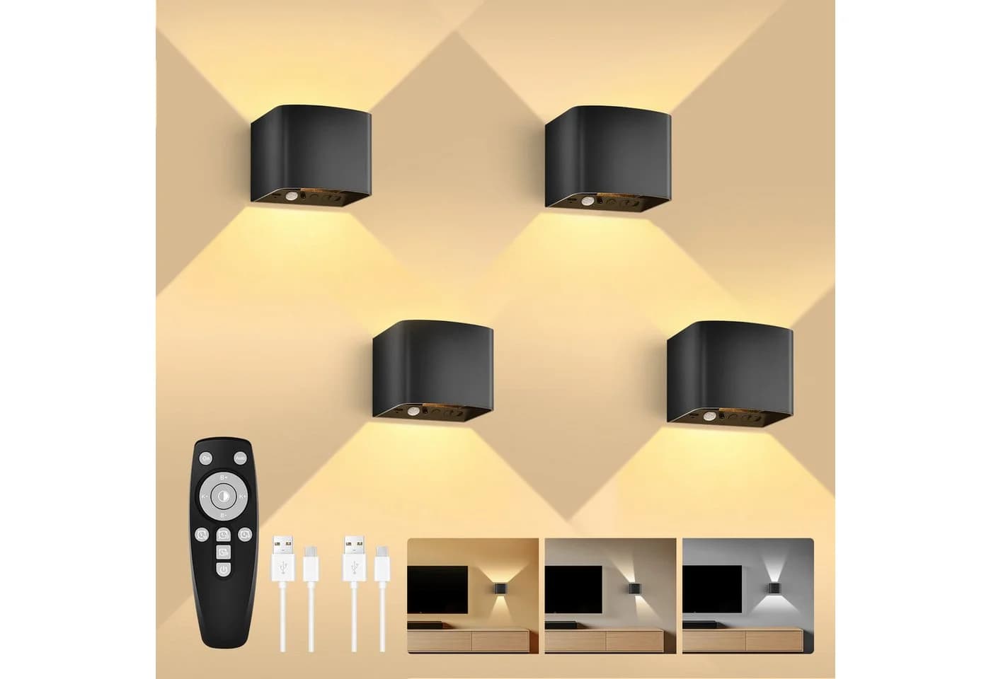 GeyouLux Wandleuchte 5000mAh Aufladbar LED-Lampe mit Bewegungsmelder - Bild 2