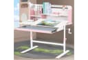 JOYLDIAS Kinderschreibtisch Rosa mit Bücherregal, Schubladen & Haken Bild 4