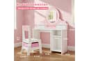 JOYLDIAS Schminktisch 2 in 1 Rosa LED-Spiegel Prinzessin Frisiertisch Bild 1