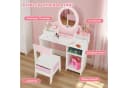 JOYLDIAS Schminktisch 2 in 1 Rosa LED-Spiegel Prinzessin Frisiertisch Bild 3