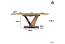 Ulife Ausziehbarer Esstisch MDF Holzmaserung Beige/Schwarz Bild 1