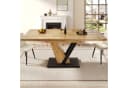 Ulife Ausziehbarer Esstisch MDF Holzmaserung Beige/Schwarz Bild 4