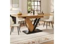 Ulife Ausziehbarer Esstisch MDF Holzmaserung Beige/Schwarz Bild 5
