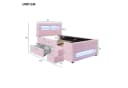 Ulife Polsterbett mit Treppe und LED Rosa/Weiß Bild 1