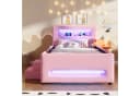 Ulife Polsterbett mit Treppe und LED Rosa/Weiß Bild 3