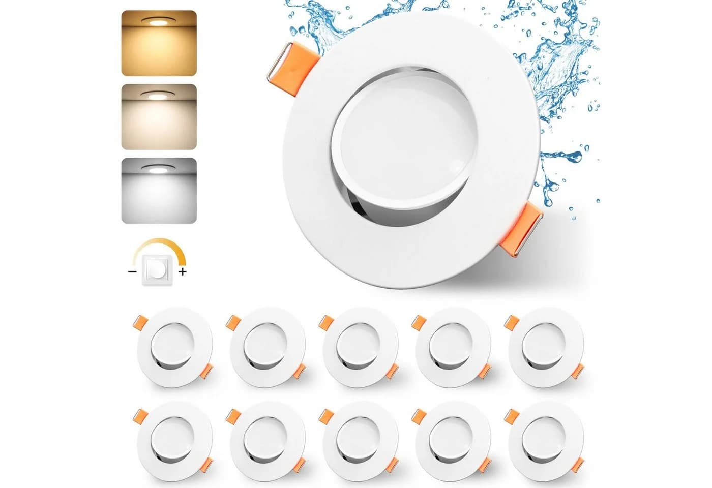 GeyouLux LED Einbaustrahler 10er Set Dimmbar Schwenkbar - Bild 2