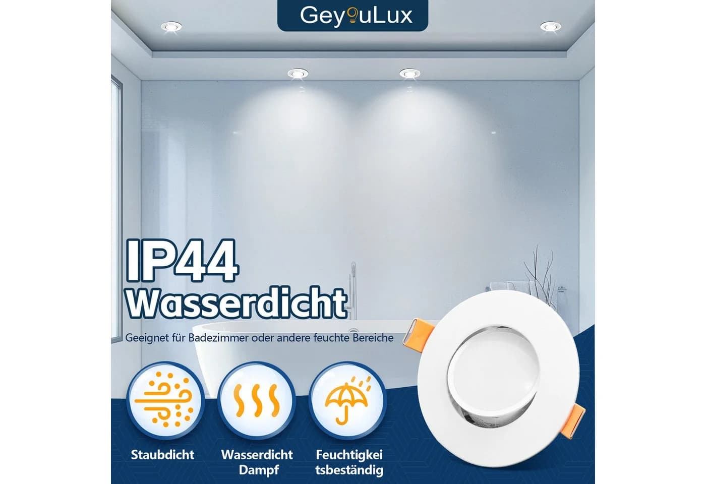 GeyouLux LED Einbaustrahler 10er Set Dimmbar Schwenkbar - Bild 4