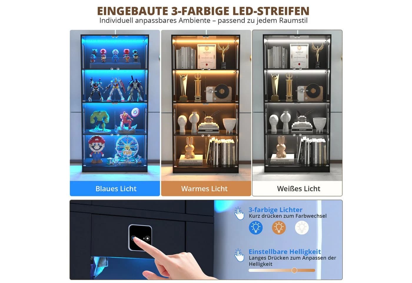 Moderne Glasvitrine in klarer Farbe - Bild 4