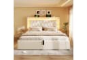 Ulife Polsterbett mit LED & USB Ladeanschluss Beige Grau Bild 3